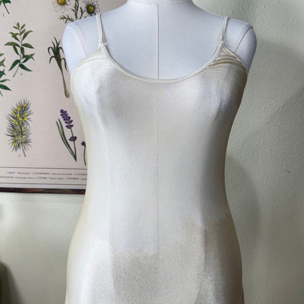 Vintage Sheer Nylon Full Slip Dress Sexy Romantic Coquette Ethereal Femme M L - Picture 8 of 9